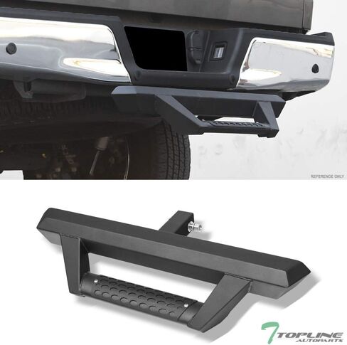 7422452732705 Universal Compatible with 2" X 2" Towing Receiver Matte Black Hoop Style 7" Drop Trailer Tow Mount Rear Hitch Drop Step Bar Bumper Guard in Saudi Arabia
