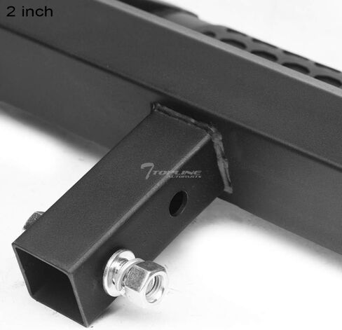7422452732705 Universal Compatible with 2" X 2" Towing Receiver Matte Black Hoop Style 7" Drop Trailer Tow Mount Rear Hitch Drop Step Bar Bumper Guard in Saudi Arabia