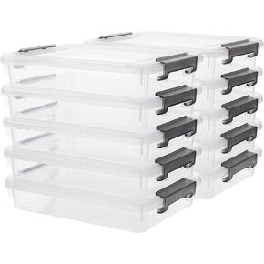 CityLife 3 PCS صناديق تخزين بلاستيكية مع أغطية مغلقة محمولة للمشروع المحمول حاويات ملفات قابلة للتكديس لتنظيم ورق A4 ، صور ، مستند ، سجل القصاصات in Kuwait