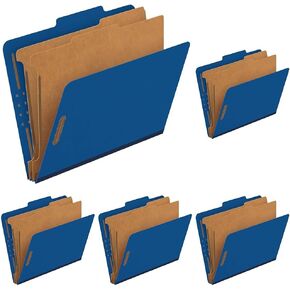 Pendaflex® Classification Folders, 2 Dividers, 2" Fasteners, Letter, Dark Blue, 10/Box (24132P) in Kuwait