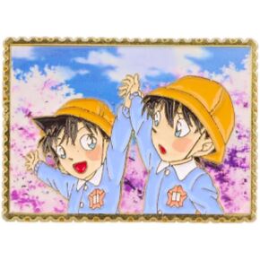 Shinichi Kudo and Ran Mouri Case Closed Detective Conan Manga Anime 1.8" Enamel Pin Badge in Kuwait