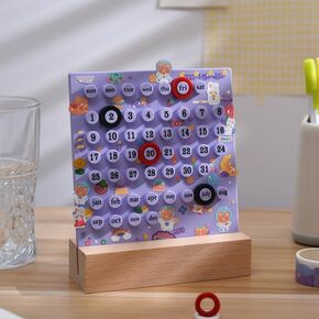 تقويم مكتب خشبي - تقويم مخطط دائم - هدايا فريدة من نوعها ، عرض تاريخ الشهر ، زينة مكتب للمكتب ، ملحقات المكتب الجمالية ، ديكور مكتب لطيف (أبيض كريمي) in Kuwait