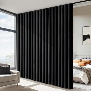 MIULEE 100% Blackout Room Divider Curtains, Extra Wide Ceiling Panel Sound Proof Thermal Insulated Privacy Drapes for Living Room Bedroom Patio, Ceiling Track, W100 x L96 Inch, Dark Gray, 1 Panel in Saudi Arabia