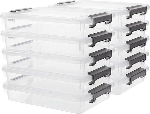 CityLife 3 PCS صناديق تخزين بلاستيكية مع أغطية مغلقة محمولة للمشروع المحمول حاويات ملفات قابلة للتكديس لتنظيم ورق A4 ، صور ، مستند ، سجل القصاصات in Kuwait