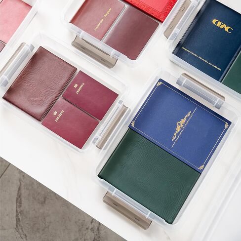 CityLife 3 PCS صناديق تخزين بلاستيكية مع أغطية مغلقة محمولة للمشروع المحمول حاويات ملفات قابلة للتكديس لتنظيم ورق A4 ، صور ، مستند ، سجل القصاصات in Kuwait