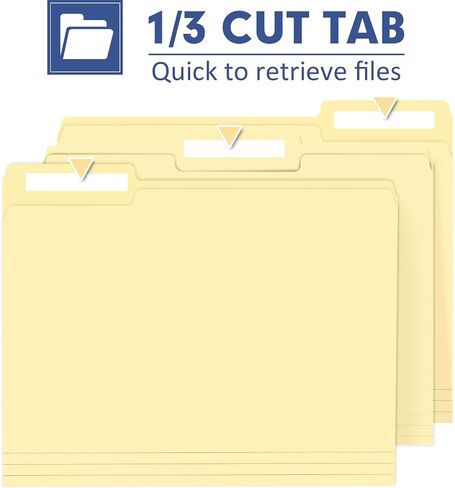 File Folder, PANDRI 270 Pack Colored File Folder, 1/3 Cut Tabs, Letter Size, Assorted 6 Colors Filing Folder for Office School Business in Kuwait
