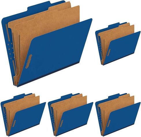 Pendaflex® Classification Folders, 2 Dividers, 2" Fasteners, Letter, Dark Blue, 10/Box (24132P) in Kuwait