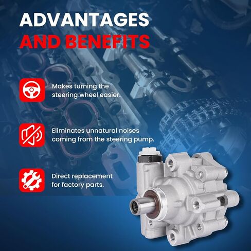 MOCA Power Steering Pump 96-4072 Compatible with 2013-2017 for Chevrolet Equinox LT 3.6L, 2013-2016 for Chevrolet Equinox LTZ 3.6L, 2013-2017 for GMC Terrain Denali 3.6L in Saudi Arabia
