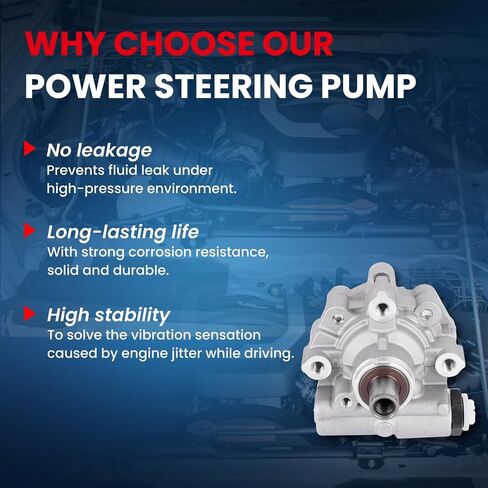 MOCA Power Steering Pump 96-4072 Compatible with 2013-2017 for Chevrolet Equinox LT 3.6L, 2013-2016 for Chevrolet Equinox LTZ 3.6L, 2013-2017 for GMC Terrain Denali 3.6L in Saudi Arabia