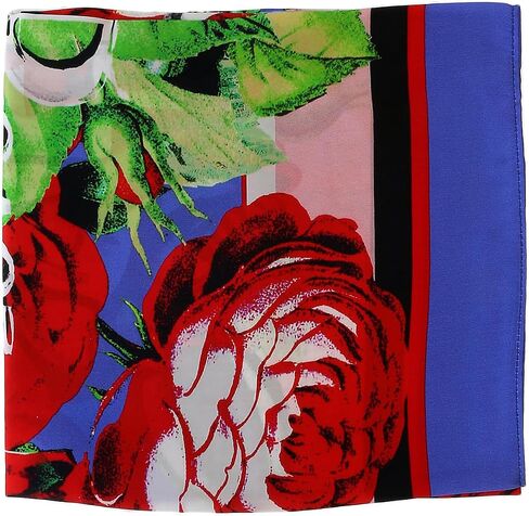 VERSACE JEANS COUTURE Periwinkle/Multi Signature Rosy Print Medium Square Scarf in Saudi Arabia