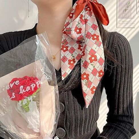4Pcs Fashion Scarves for Women, Multifunctional Scarves Headbands Satin Scarf for Bag Hair Accessories in Saudi Arabia