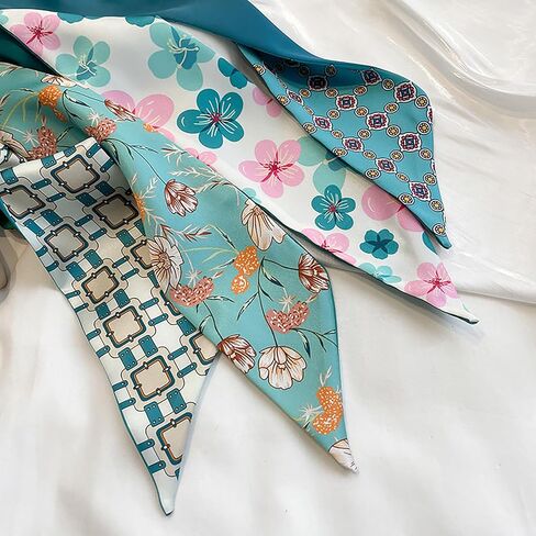 4Pcs Fashion Scarves for Women, Multifunctional Scarves Headbands Satin Scarf for Bag Hair Accessories in Saudi Arabia