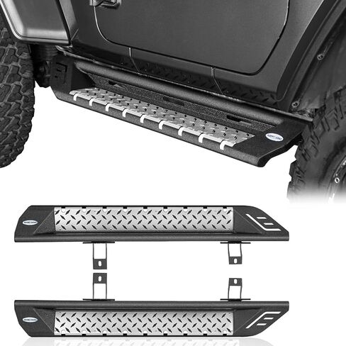 Hooke Road JL 2 Doors Running Boards Drop Side Step Bars for 2018-2025 Jeep Wrangler JL 2-Door, Non-Slip Step Rock Sliders Nerf Bar in Saudi Arabia