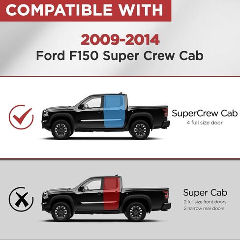 لوحات تشغيل PZ متوافقة مع 2015-2025 Ford F150 Super Cab/مرآة الكابينة الممتدة المصنوعة من الفولاذ المقاوم للصدأ وقضبان Nerf in Kuwait