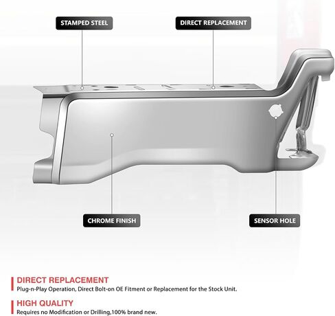 المصد الخلفي الأيمن من DNA MOTORING متوافق مع 2023-2025 Ford F250 SD، F350 SD، F450 SD، مع فتحات مستشعر وقوف السيارات، FO1103306، كروم، BUMP-R-F25023-C-02-CH-R in Saudi Arabia