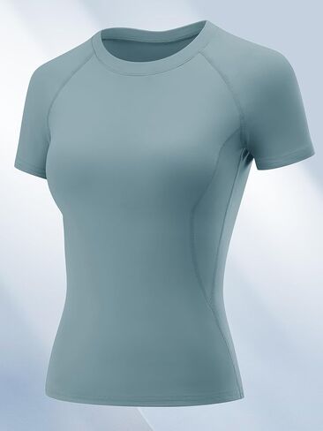Womens Athletic Crewneck Workout Shirt Short Sleeve Top Gym Shirts Fitness Outdoor Activities Tshirts in Saudi Arabia