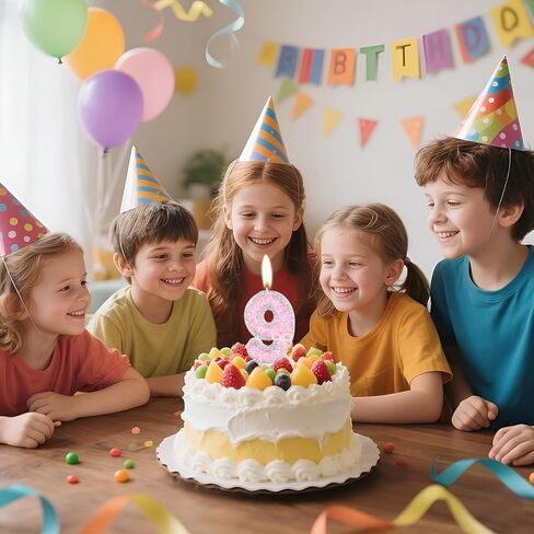 عيد ميلاد وردي رقم 11 شموع، تاج وردي لوازم عيد ميلاد سعيد للكيك، شموع كعكة لامعة ذهبية وردية للفتيات والنساء وحفلات الزفاف واحتفالات الذكرى السنوية in Kuwait