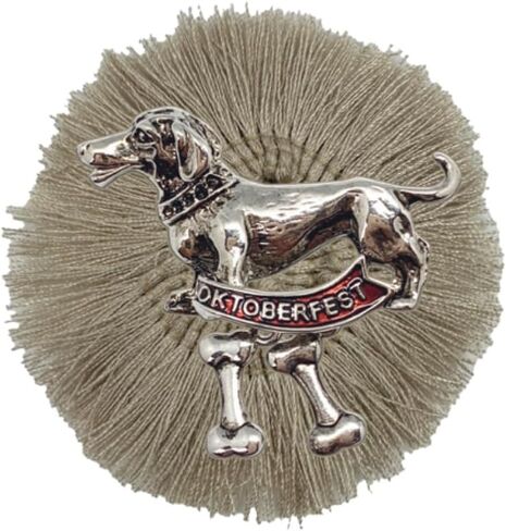 قبعة معدنية على الطراز الألماني ذات هامش دبوسي من Dachshund "Oktoberfest" إكسسوار أزياء | OktoberfestHaus in Kuwait