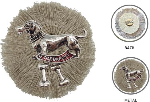 قبعة معدنية على الطراز الألماني ذات هامش دبوسي من Dachshund "Oktoberfest" إكسسوار أزياء | OktoberfestHaus in Kuwait