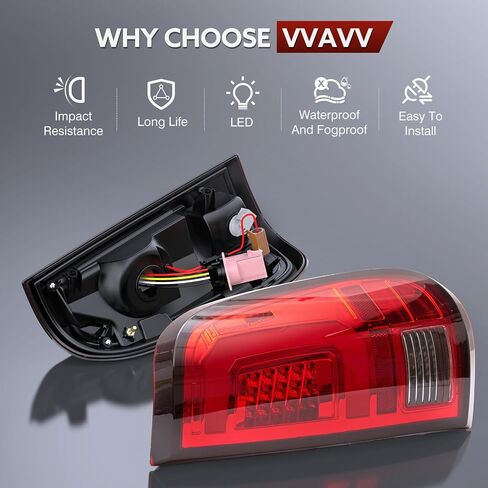LED Tail Lights Compatible for 2008-2016 Ford F250 F350 F450 Super Duty, Smoked Lens White C-Type Tube Rear Brake Lamps OE Replace FO2800208 FO2801208 in Kuwait