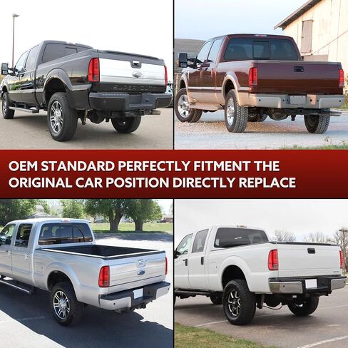 LED Tail Lights Compatible for 2008-2016 Ford F250 F350 F450 Super Duty, Smoked Lens White C-Type Tube Rear Brake Lamps OE Replace FO2800208 FO2801208 in Kuwait
