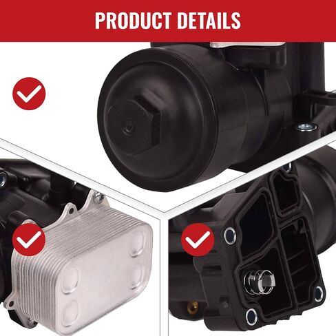 TOPAZ 03L115389C Oil Cooler Filter Housing Assembly Compatible with Volkswagen Amarok Passat Audi A3 Q3 03L115389H 03L115389B 03L115389G in Saudi Arabia