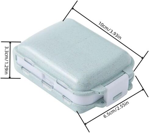 Eco-Friendly 3-Layer Leak-Proof Pill Organizer with 8 Compartments, Portable Travel Medicine Container Made of Wheat Straw + PP Material in Saudi Arabia