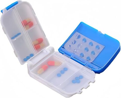Eco-Friendly 3-Layer Leak-Proof Pill Organizer with 8 Compartments, Portable Travel Medicine Container Made of Wheat Straw + PP Material in Saudi Arabia
