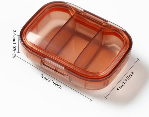 2 Pack Portable Pill Organizer with 3 Compartments - Compact Travel Medicine Storage Box for Daily Medication in Saudi Arabia