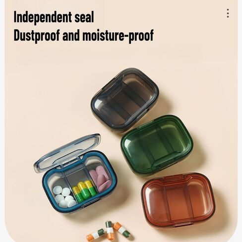 2 Pack Portable Pill Organizer with 3 Compartments - Compact Travel Medicine Storage Box for Daily Medication in Saudi Arabia