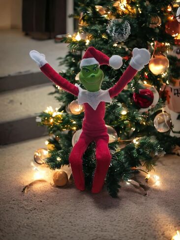 Creepy Hockey Masked Horror Elf Decoration 35cm – Handmade Horror-Inspired Ornament for Christmas, Halloween & Holiday Party Décor – Spooky Collectible with Sinister Expression in Saudi Arabia