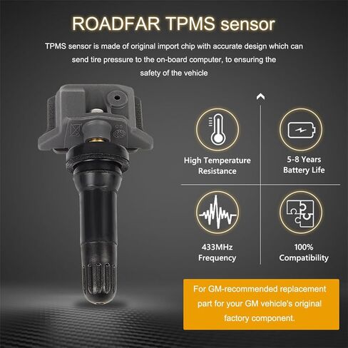 مستشعر ROADFAR TPMS مستشعر ضغط الإطارات 433 ميجا هرتز يناسب Hyundai Elantra Sonata Tucson، لكيا كرنفال K5 Seltos سورينتو سبورتاج يستبدل 52940L1100 52940-L1100 in Saudi Arabia
