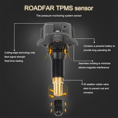 مستشعر ROADFAR TPMS مستشعر ضغط الإطارات 433 ميجا هرتز يناسب Hyundai Elantra Sonata Tucson، لكيا كرنفال K5 Seltos سورينتو سبورتاج يستبدل 52940L1100 52940-L1100 in Saudi Arabia
