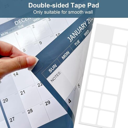 32 "× 48" رمادي 2025 تقويم الجدار الجاف - محو كبير الأزرق في السماء النجمية الرطبة والجافة قابلة للمسح 12 شهرًا مخطط سنوي سنوي ، قابل للانعكاس ، أفقي/عمودي (2025 تقويم الجدار) in Kuwait