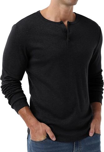 Sailwind Men's Henley Shirts Long Sleeve Button T-Shirt Casual Stylish Thermal Pullover Shirt in Saudi Arabia