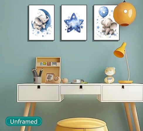 Girls Rainbow Wall Art Set of 3, Colorful Nursery Wall Decor Painting, Kids Heart Picture Poster Prints for Classroom Kids Room Baby Room Bedroom Dorm Home Decoration 12x16in Unframed in Saudi Arabia