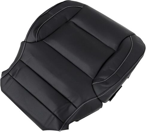 Priprilod Jet Black Non Perforated Leather Driver Bottom and Foam Cushion Replacement Seat Fit for Chevy Silverado GMC Sierra 1500 2500HD 3500HD 2014 2015 2016 2017 2018 2019 in Saudi Arabia