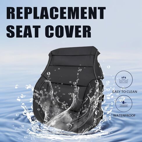 Priprilod Jet Black Non Perforated Leather Driver Bottom and Foam Cushion Replacement Seat Fit for Chevy Silverado GMC Sierra 1500 2500HD 3500HD 2014 2015 2016 2017 2018 2019 in Saudi Arabia