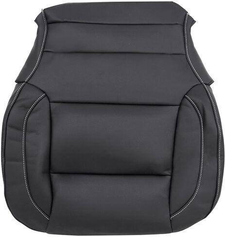 Priprilod Jet Black Non Perforated Leather Driver Bottom and Foam Cushion Replacement Seat Fit for Chevy Silverado GMC Sierra 1500 2500HD 3500HD 2014 2015 2016 2017 2018 2019 in Saudi Arabia