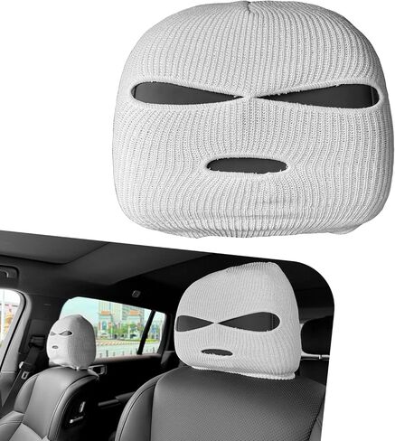 2PCS Car Headrest Cover, Funny Car Seat Full Face Mask, Spoof Face Auto Front Seat Headrest Protectors Covers, Universal Car Interior Seats Decoration Accessories, for SUV, Sedan in Kuwait