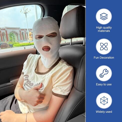 2PCS Car Headrest Cover, Funny Car Seat Full Face Mask, Spoof Face Auto Front Seat Headrest Protectors Covers, Universal Car Interior Seats Decoration Accessories, for SUV, Sedan in Kuwait