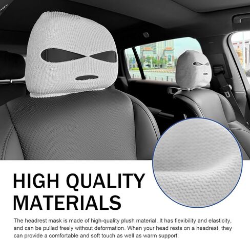 2PCS Car Headrest Cover, Funny Car Seat Full Face Mask, Spoof Face Auto Front Seat Headrest Protectors Covers, Universal Car Interior Seats Decoration Accessories, for SUV, Sedan in Kuwait