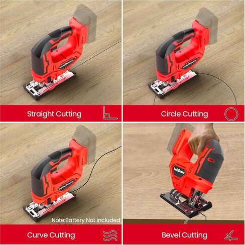 Jig saw compatible with Dewalt 20V Battery (Battery not Included) Cordless Jigsaw with LED Work Light, 0°- 45° Bevel Cuts, 3 Orbital Settings for Straight/Curve/Bevel/Circle Cutting in Saudi Arabia