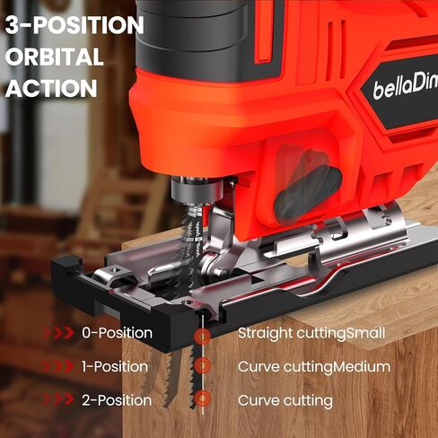 Jig saw compatible with Dewalt 20V Battery (Battery not Included) Cordless Jigsaw with LED Work Light, 0°- 45° Bevel Cuts, 3 Orbital Settings for Straight/Curve/Bevel/Circle Cutting in Saudi Arabia