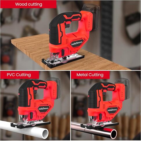 Jig saw compatible with Dewalt 20V Battery (Battery not Included) Cordless Jigsaw with LED Work Light, 0°- 45° Bevel Cuts, 3 Orbital Settings for Straight/Curve/Bevel/Circle Cutting in Saudi Arabia