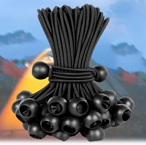 10PCS Simple Ball Bungee Cords Black Cord for Canopy Tarp with Elastic String Canopy for Tent,Tarp,Wall Pipe (10cm) in Saudi Arabia