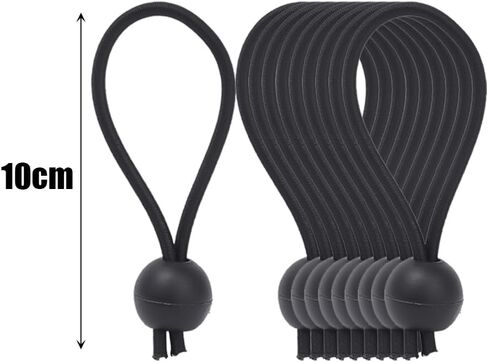 10PCS Simple Ball Bungee Cords Black Cord for Canopy Tarp with Elastic String Canopy for Tent,Tarp,Wall Pipe (10cm) in Saudi Arabia