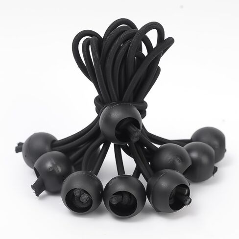 10PCS Simple Ball Bungee Cords Black Cord for Canopy Tarp with Elastic String Canopy for Tent,Tarp,Wall Pipe (10cm) in Saudi Arabia