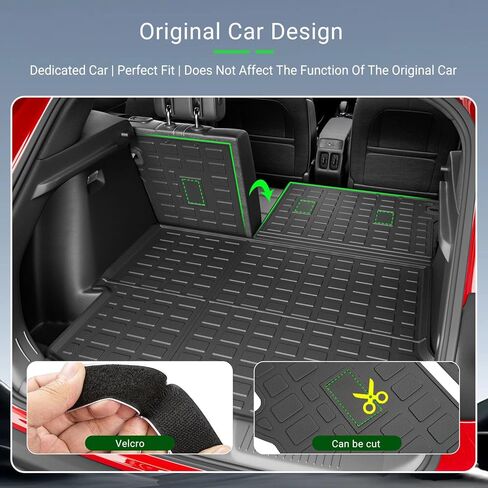 Floor Mat Compatible with 2024 2025 Chevy Trax Trunk Mat with Backrest Mat Floor Liner Replacement for 2024 2025 Chevy Trax Accessories (Trunk Mat with Backrest Mat+Floor Mat) in Kuwait