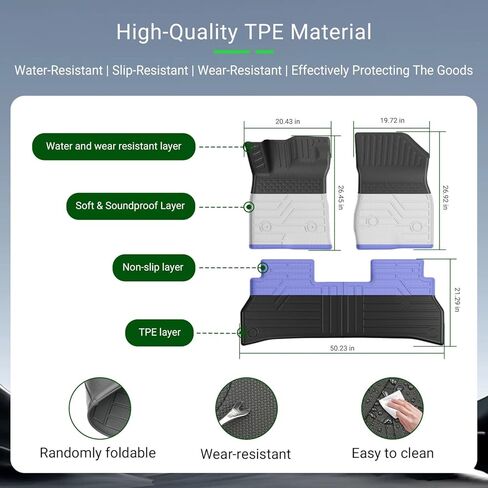 Floor Mat Compatible with 2024 2025 Chevy Trax Trunk Mat with Backrest Mat Floor Liner Replacement for 2024 2025 Chevy Trax Accessories (Trunk Mat with Backrest Mat+Floor Mat) in Kuwait